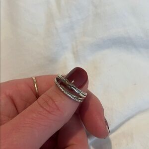 Authentic Yurman 925 Silver 18k gold Single X Crossover Ring